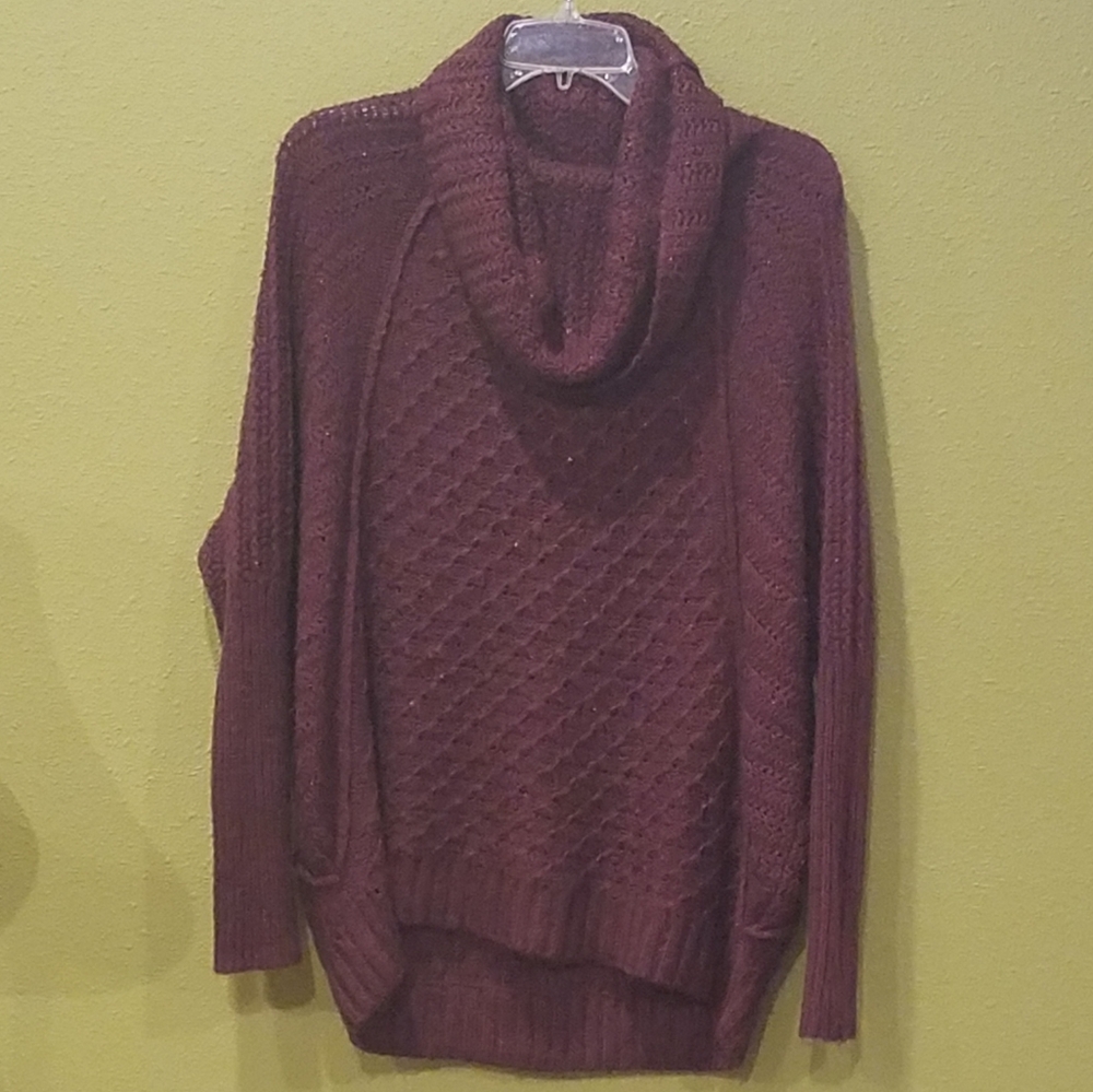 Maroon cowl neck sweater